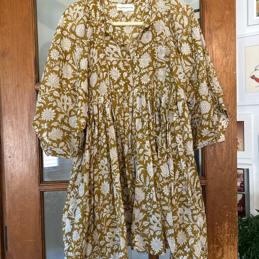 Daughters of India Mini Kyra Dress - Golden Palm - XS